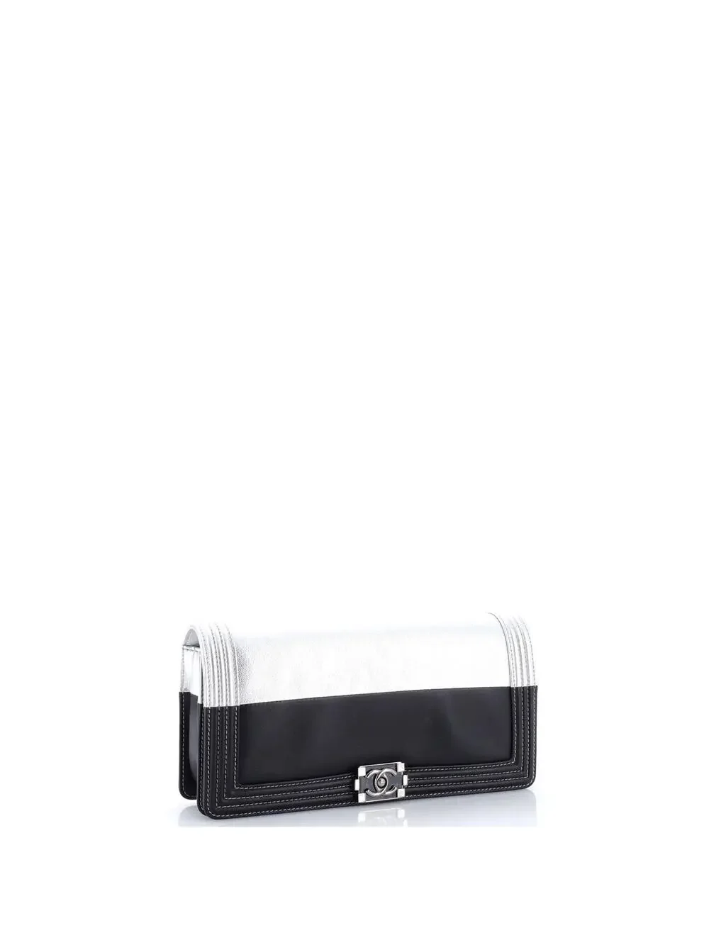 Chanel Bicolor Boy Flap Clutch Calfskin #255386C29B